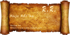 Rajz Réka névjegykártya